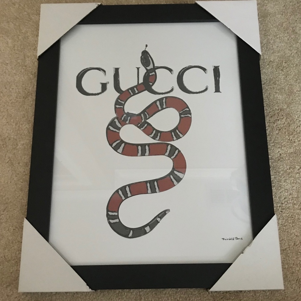 Fairchild Paris Gucci Snake Print Art Decor 14x18